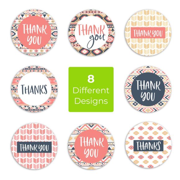 140 pcs - 1" Thank you Stickers - Picture 4 of 9